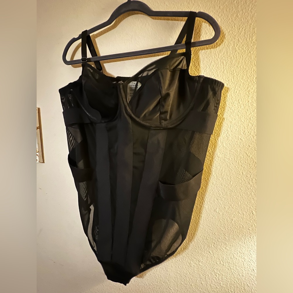 Torrid Black Mesh Bodysuit Size 3